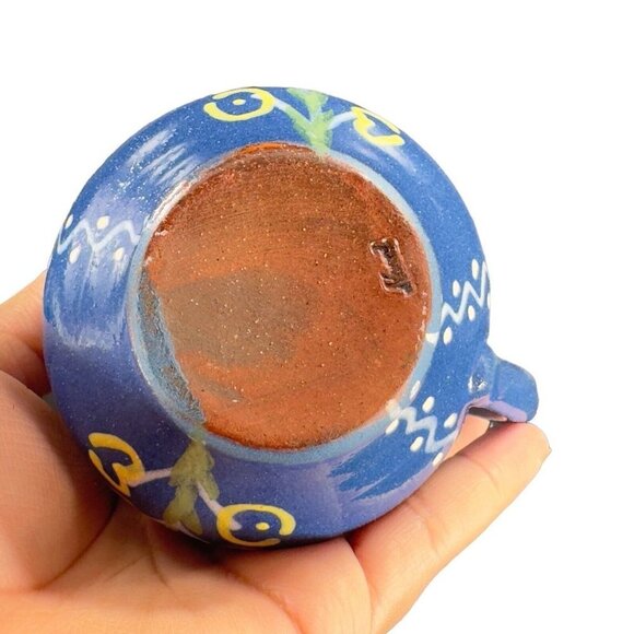 Vintage USA Folk Art RedWare Pottery Pitcher Creamer Hand Made Artist Marked VTG - Picture 6 of 14